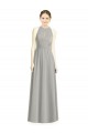 Argent Trapèze Licou Mousseline Longue Robes demoiselle d'honneur à Vendre