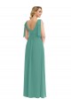 Argent islandais Trapèze Col V Mousseline Longue Robes demoiselle d'honneur à Vendre
