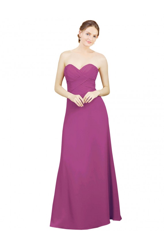 Baie sauvage Trapèze Mousseline Longue Robes demoiselle d'honneur à Vendre