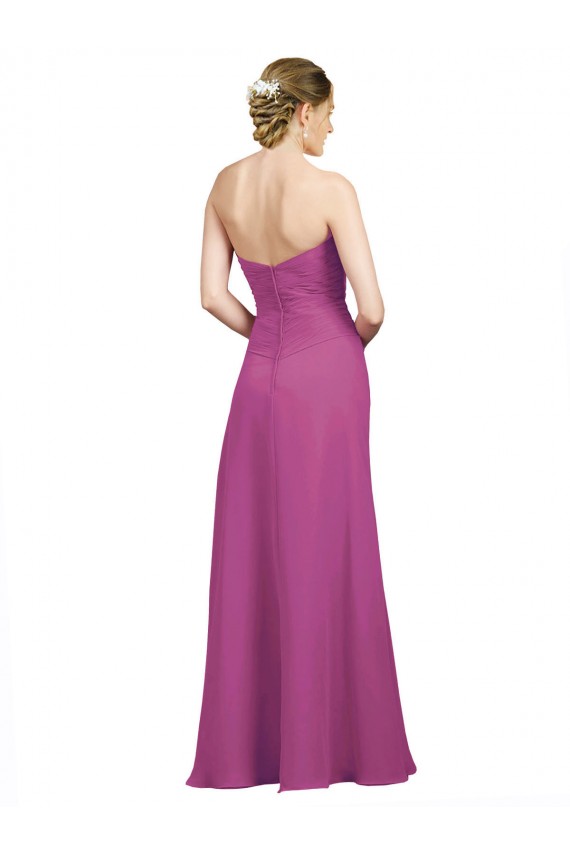 Baie sauvage Trapèze Mousseline Longue Robes demoiselle d'honneur à Vendre