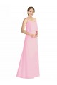 Barely Rose Trapèze Bretelles spaghetti Mousseline Longue Robes demoiselle d'honneur à Vendre
