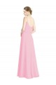 Barely Rose Trapèze Bretelles spaghetti Mousseline Longue Robes demoiselle d'honneur à Vendre