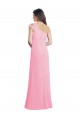 Barely Rose Trapèze Mousseline Longue Robes demoiselle d'honneur à Vendre