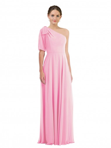 Barely Rose Trompette Mousseline Longue Robes demoiselle d'honneur à Vendre