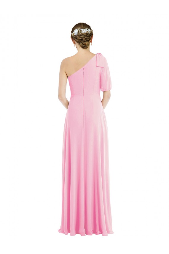 Barely Rose Trompette Mousseline Longue Robes demoiselle d'honneur à Vendre