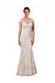 Blanc Fourreau Bateau Illusion Dentelle Robes de mariée à Vendre