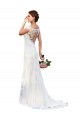 Blanc Fourreau Bateau Illusion Dentelle Robes de mariée à Vendre