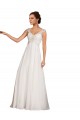 Blanc Fourreau Col V Mousseline Dentelle Robes de mariée à Vendre