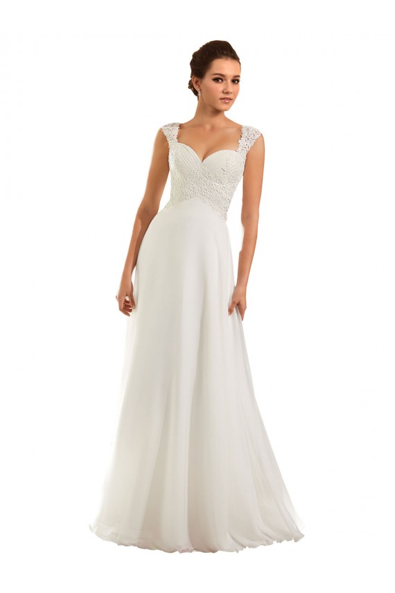 Blanc Fourreau Mousseline Dentelle Robes de mariée à Vendre