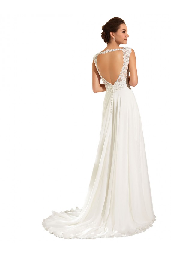 Blanc Fourreau Mousseline Dentelle Robes de mariée à Vendre