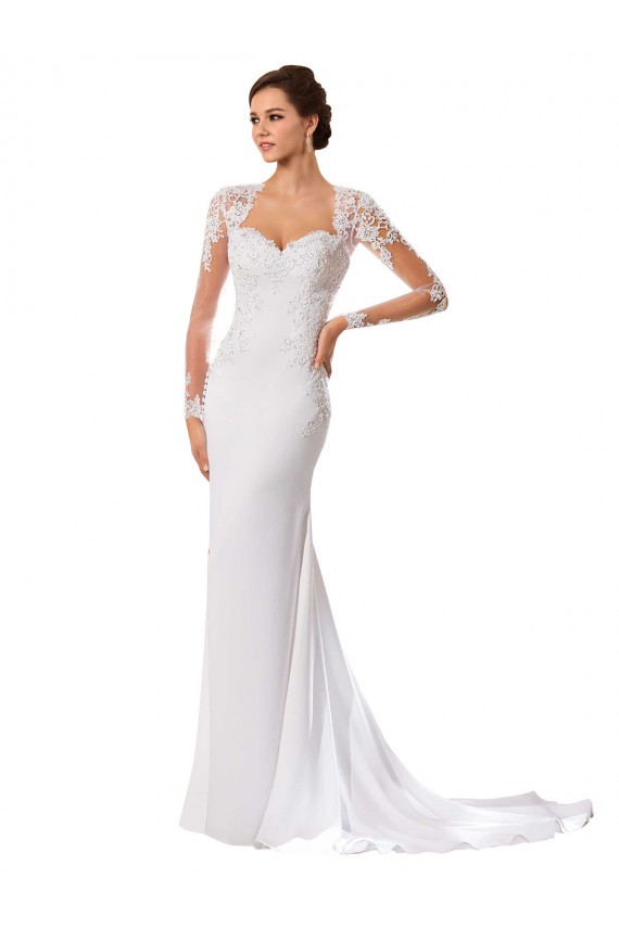 Blanc Fourreau Mousseline Dentelle Robes de mariée à Vendre