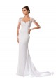 Blanc Fourreau Mousseline Dentelle Robes de mariée à Vendre