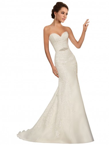 Blanc Fourreau Tulle Dentelle Robes de mariée à Vendre