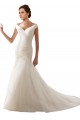 Blanc Fourreau Épaule Dénudée Tulle Robes de mariée à Vendre