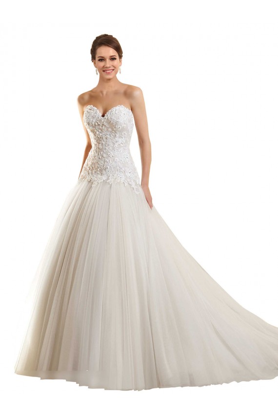 Blanc Princesse Tulle Dentelle Robes de mariée à Vendre