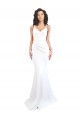 Blanc Sirène Bretelles spaghetti Col Haut Crêpe Stretch Longue Formelles Robes demoiselle d'honneur / Robes de soirée / Robes de bal à Vendre