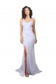 Blanc Sirène Bretelles spaghetti Col Haut Crêpe Stretch Simple Plage Robes de mariée à Vendre