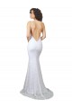 Blanc Sirène Col Haut Balayage train Dentelle Robes de mariée à Vendre