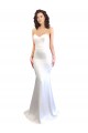 Blanc Sirène Sans bretelle Col Haut Crêpe Stretch Longue Formelles Robes demoiselle d'honneur / Robes de soirée / Robes de bal à Vendre