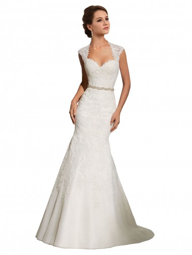 Blanc Sirène Tulle Dentelle Robes de mariée à Vendre