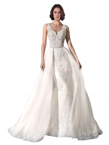 Blanc Sirène Tulle Dentelle Robes de mariée à Vendre