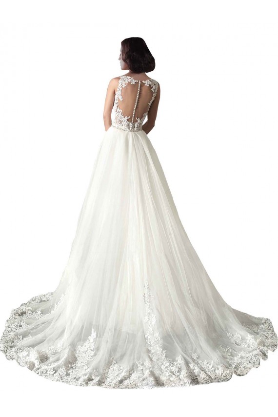 Blanc Sirène Tulle Dentelle Robes de mariée à Vendre