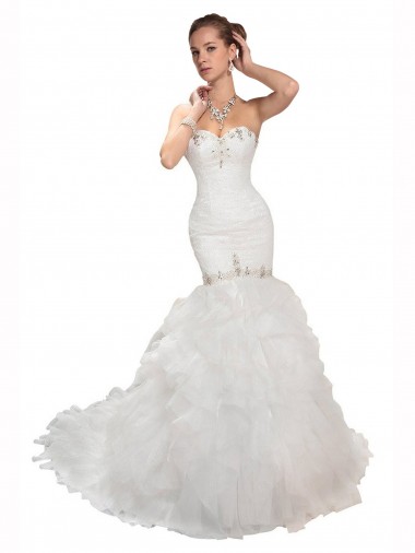 Blanc Sirène Tulle Robes de mariée à Vendre