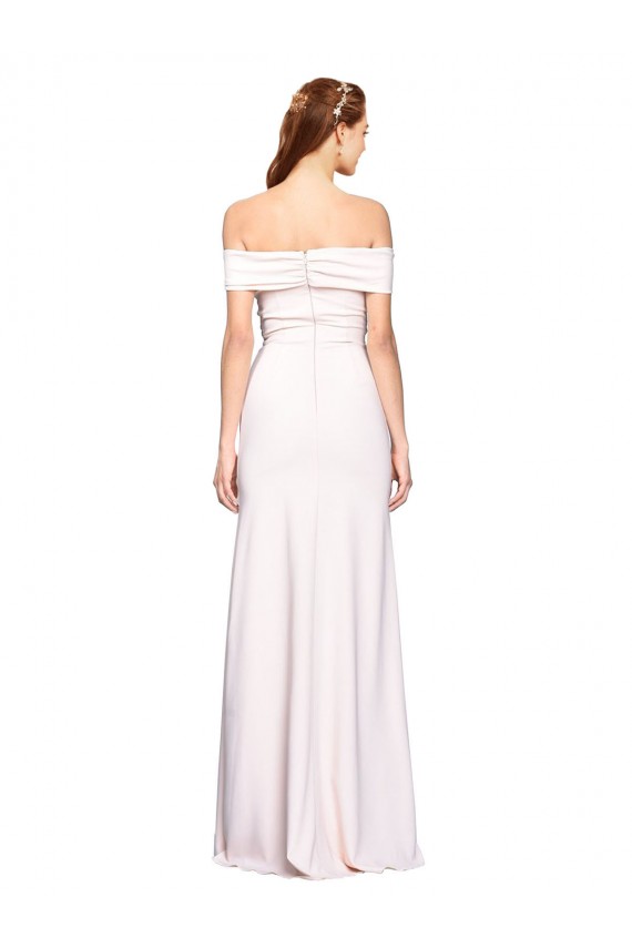 Blanc Sirène Épaule Dénudée Crêpe Stretch Longue Formelles Robes demoiselle d'honneur / Robes de soirée / Robes de bal à Vendre