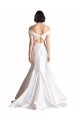 Blanc Sirène Épaule Dénudée Satiné Plage Robes de mariée à Vendre