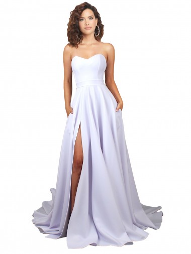 Blanc Trapèze Crêpe Stretch Simple Plage Robes de mariée à Vendre