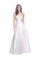 Blanc Trapèze Sans bretelle Satiné Stretch Longue Formelles Robes demoiselle d'honneur / Robes de soirée / Robes de bal à Vendre