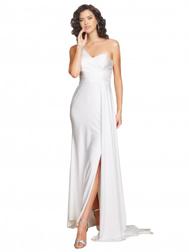Blanc Trapèze Satiné Soyeux Robes de mariée à Vendre