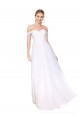 Blanc Trapèze Épaule Dénudée Mousseline Longue Formelles Robes demoiselle d'honneur / Robes de soirée / Robes de bal à Vendre