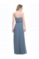 Bleu 135 Trapèze Bretelles spaghetti Mousseline Longue Robes demoiselle d'honneur à Vendre