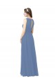 Bleu Windsor Fourreau Illusion Mousseline Longue Robes demoiselle d'honneur à Vendre