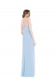 Bleu ciel clair Trapèze Mousseline Longue Robes demoiselle d'honneur à Vendre