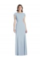 Bleu ciel clair Trompette Bateau Crêpe Stretch Longue Robes demoiselle d'honneur / Robes de bal à Vendre