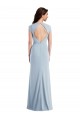 Bleu ciel clair Trompette Crêpe Stretch Longue Formelles Robes demoiselle d'honneur / Robes de soirée / Robes de bal à Vendre