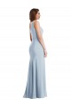 Bleu ciel clair Trompette Crêpe Stretch Longue Formelles Robes demoiselle d'honneur / Robes de soirée / Robes de bal à Vendre