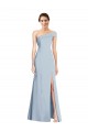 Bleu ciel clair Trompette Épaule Dénudée Crêpe Stretch Longue Formelles Robes demoiselle d'honneur / Robes de soirée / Robes de bal à Vendre