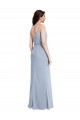 Bleu fumée Fourreau Bretelles spaghetti Crêpe Stretch Longue Formelles Robes demoiselle d'honneur / Robes de soirée / Robes de bal à Vendre