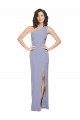 Bleu fumée Fourreau Crêpe Stretch Longue Formelles Robes demoiselle d'honneur / Robes de soirée / Robes de bal à Vendre