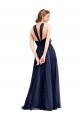Bleu marine 21 Trapèze Licou Tulle Longue Robes demoiselle d'honneur à Vendre