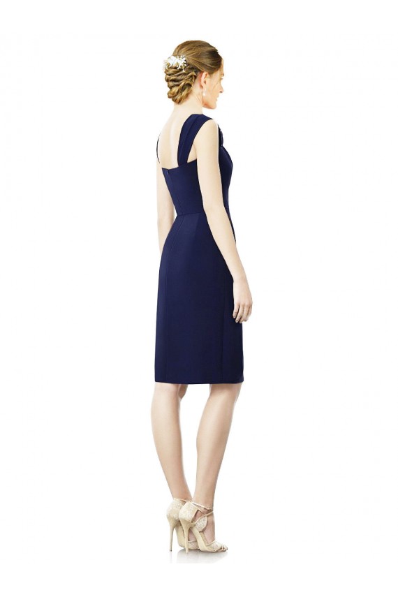 Bleu marine foncé Fourreau Mousseline Courte Robes demoiselle d'honneur à Vendre