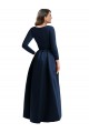 Bleu marine foncé Princesse Col V Spandex Longue Asymétrique Formelles Robes demoiselle d'honneur / Robes de soirée / Robes de bal à Vendre