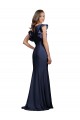 Bleu marine foncé Sirène Bateau Crêpe Stretch Longue Robes demoiselle d'honneur / Robes de bal à Vendre