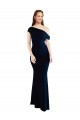 Bleu marine foncé Sirène Crêpe Stretch Longue Formelles Robes demoiselle d'honneur / Robes de soirée / Robes de bal à Vendre