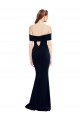 Bleu marine foncé Sirène Épaule Dénudée Crêpe Stretch Longue Formelles Robes demoiselle d'honneur / Robes de soirée / Robes de bal à Vendre