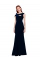 Bleu marine foncé Sirène Épaule Dénudée Crêpe Stretch Longue Formelles Robes demoiselle d'honneur / Robes de soirée / Robes de bal à Vendre