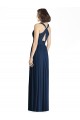 Bleu marine foncé Trapèze Col V Mousseline Longue Robes demoiselle d'honneur à Vendre